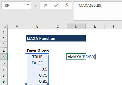 MAXA Function - Example 2a