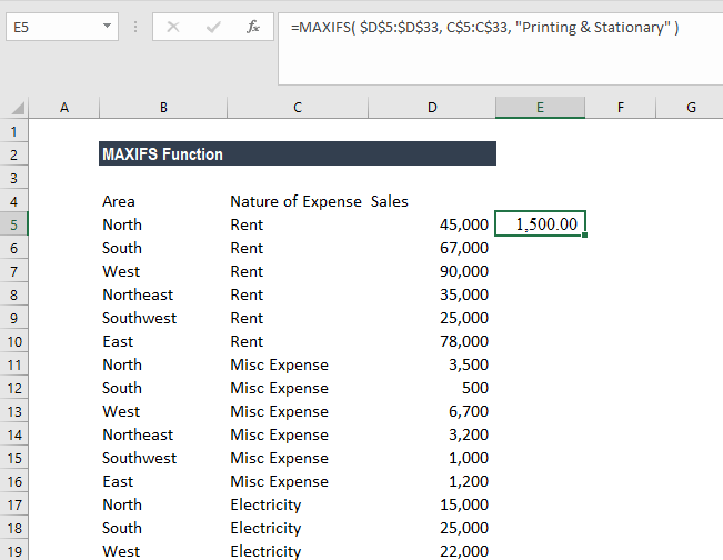 Maxifs Function In Excel Formula Examples How To Use