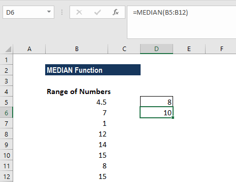 MEDIAN Function - Example 1c