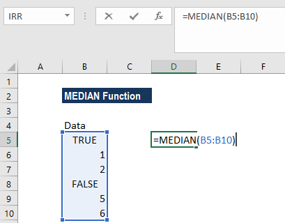 MEDIAN Function - Example 2a