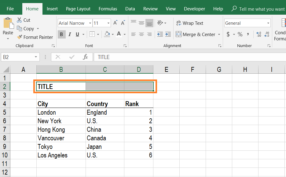 how to use merge and center in excel 2007