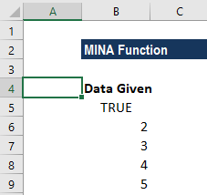 MINA Function - Example 2