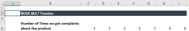 MODE.MULT Function - Example 2