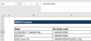 MONTH Function - Formula, Example, Template, Excel
