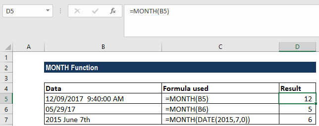 Month Function Formula Examples How To Use Month
