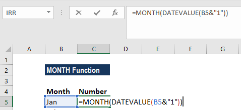 MONTH Function - Example 3a