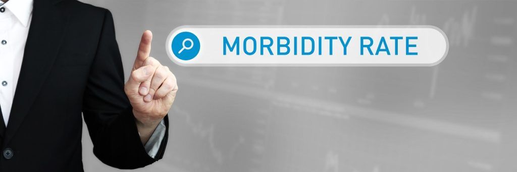 Morbidity Rate - Image od a man pointing at the words morbidity rate in a search box