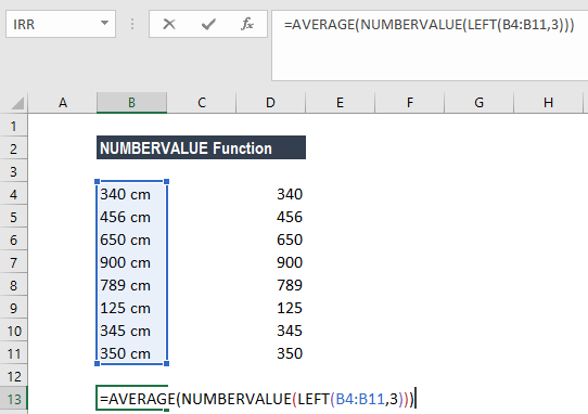 NUMBERVALUE Function - Example 2b