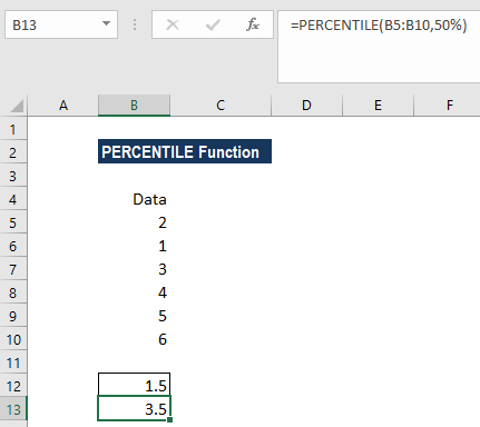 PERCENTILE Function - Example 1C