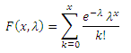 cumulative Poisson distribution function