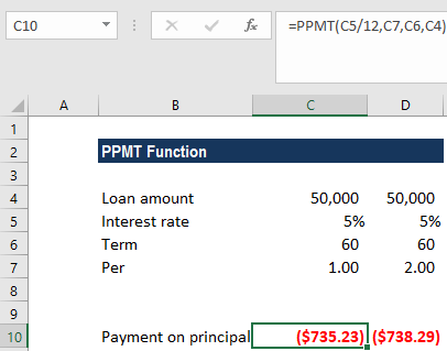 PPMT Function - Example 1