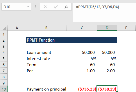 PPMT Function - Example 1b