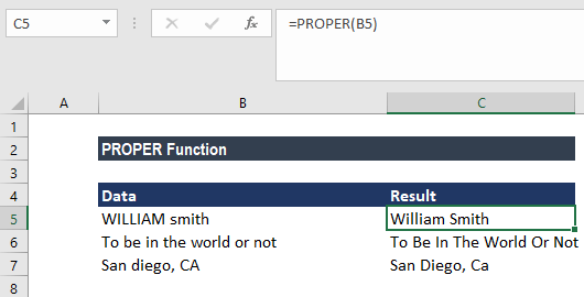 PROPER Function - Example 1