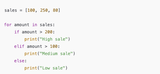 Python If, Else, and For Loops - Classifying Sales Transactions by Value