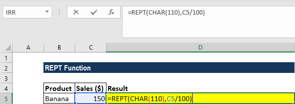 REPT Function - Example 2a