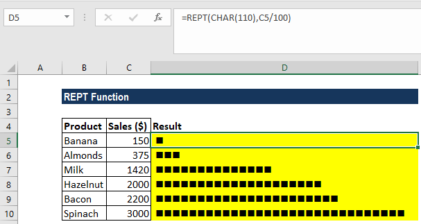 REPT Function - Example 2b