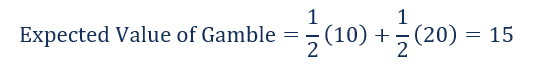 Expected Value of Gamble - Sample Calculation