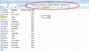 SUMIFS Function in Excel