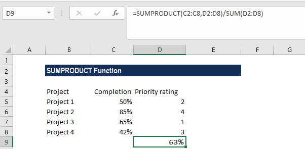 SUMPRODUCT Function - Example 2b