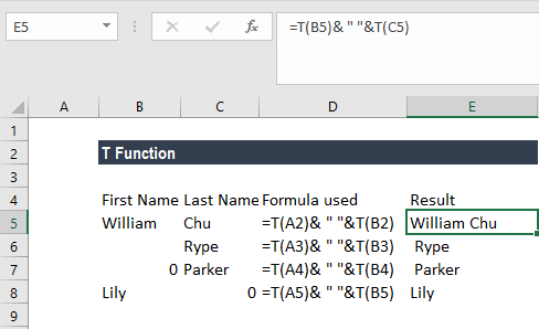 T Function - Formula, Examples, How to Use the T Function