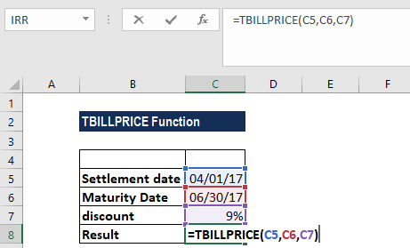 TBILLPRICE Function
