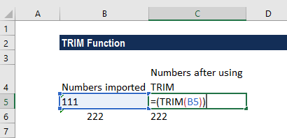 TRIM Function - Example 2a