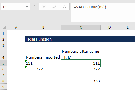 TRIM Function - Example 2d