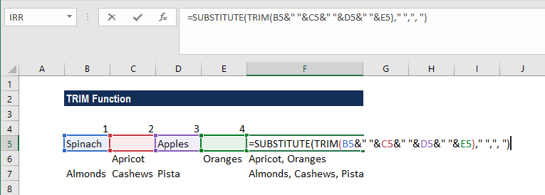 TRIM Function - Example 3b