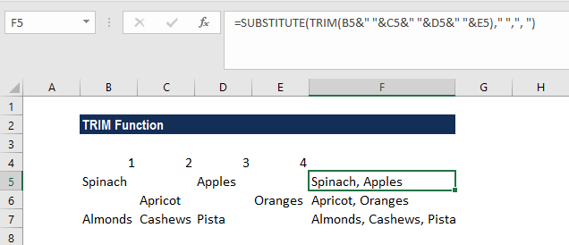 TRIM Function - Example 3b