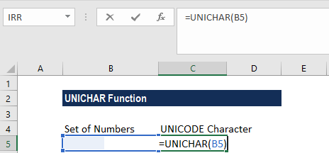 UNICHAR Function - Example 1