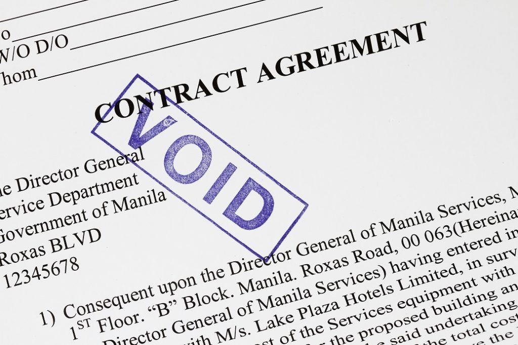 Void Contract Void Agreement In Business Law Pdf