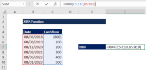 XIRR Function - Example 1