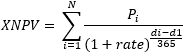 XNPV Function - Mathematical Formula