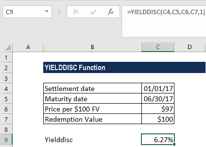 YIELDDISC Function - Example